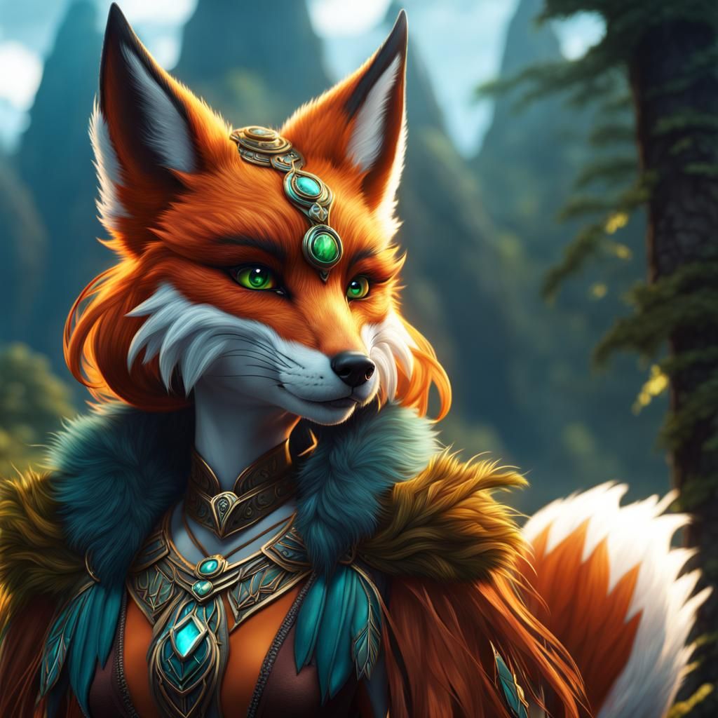 Druid Furry Fox Woman - AI Generated Artwork - NightCafe Creator