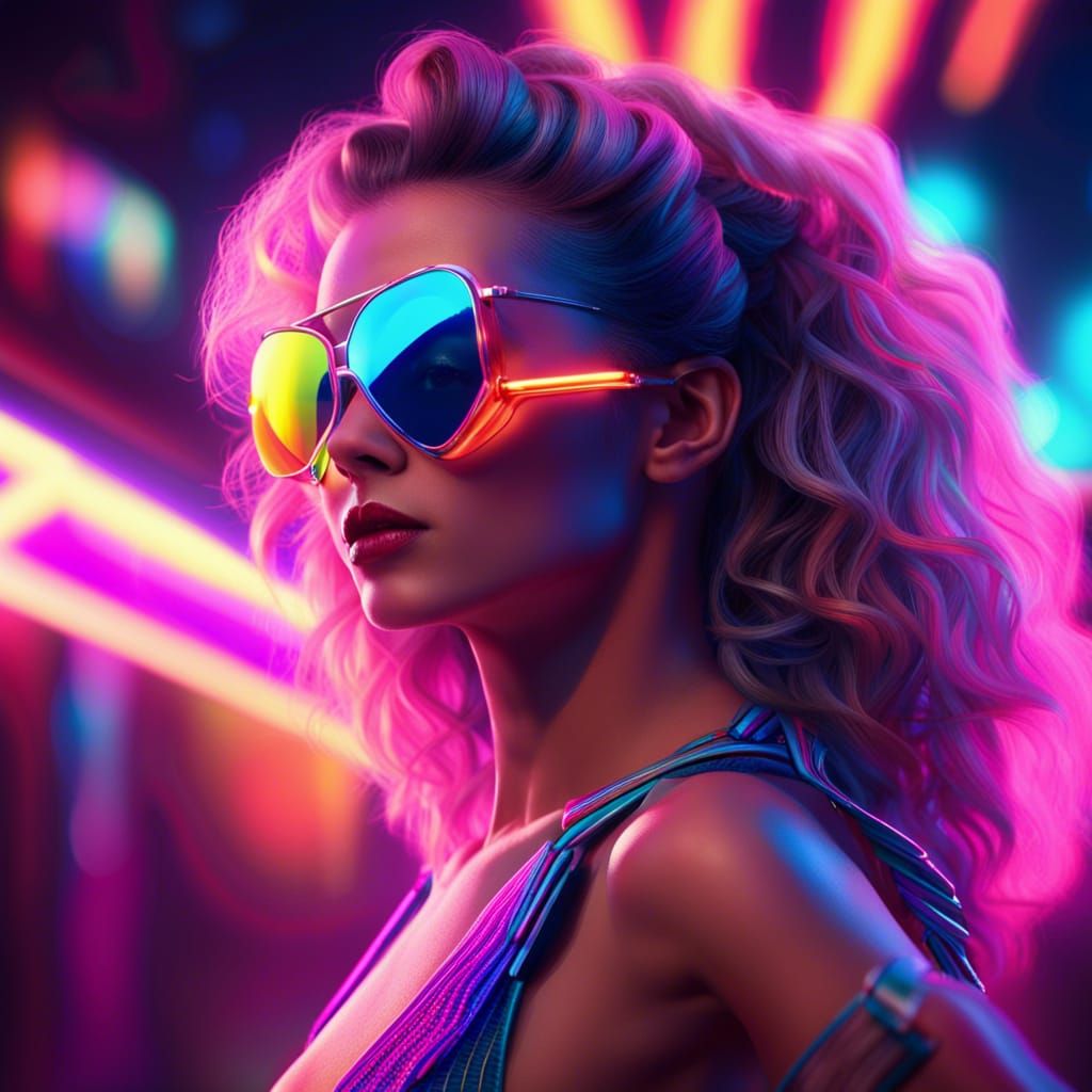 1980s: big hair and neon everything - AI Generated Artwork - NightCafe ...