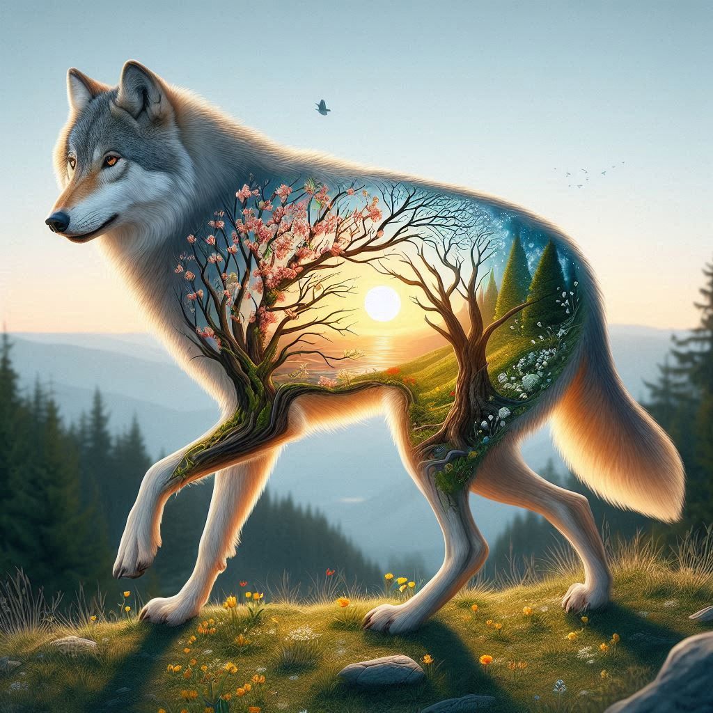 A spring wolf