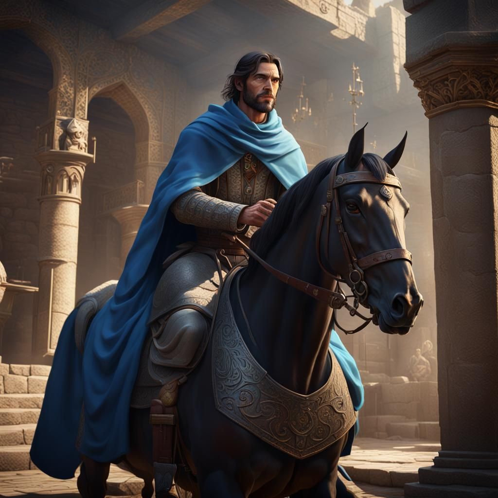 Medieval Priest on Horseback: Dark Fantasy Concept Art