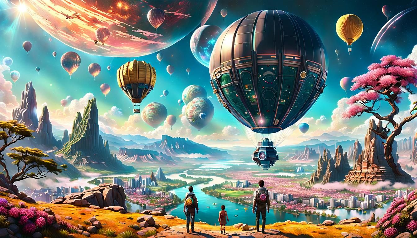 Balloon show from Northern Valley at Planet Delphi  by @Ramen Future Blue Hair