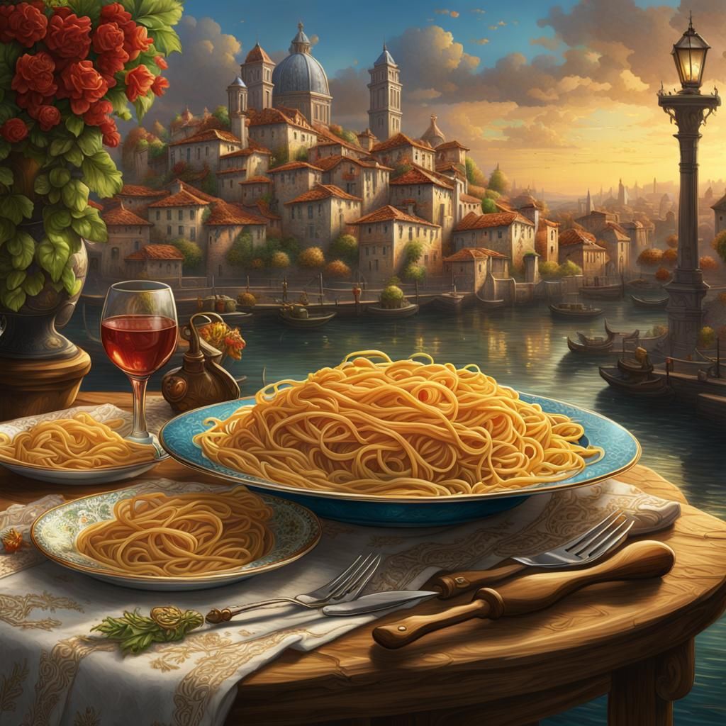Pasta In A Renaissance City  by @Ate My Crayons 