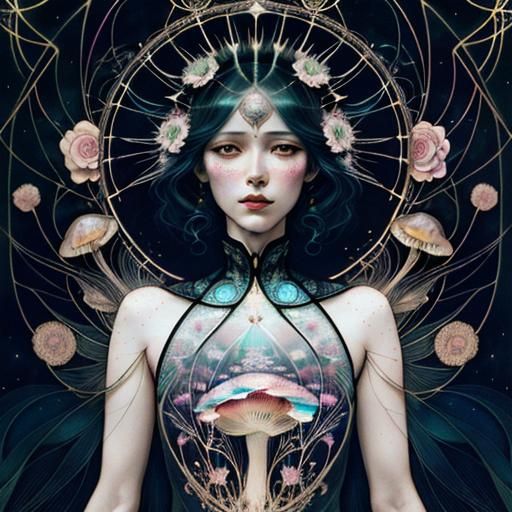 Double Exposure Ballerina in Watercolor Collage