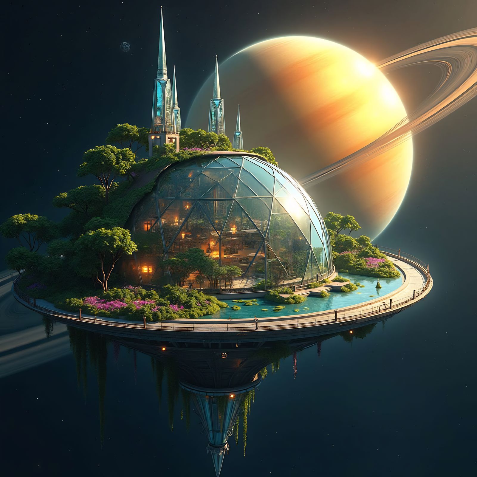 my best ever creation showing a fantasy world in a sci Fi setting :)  by @undefined
