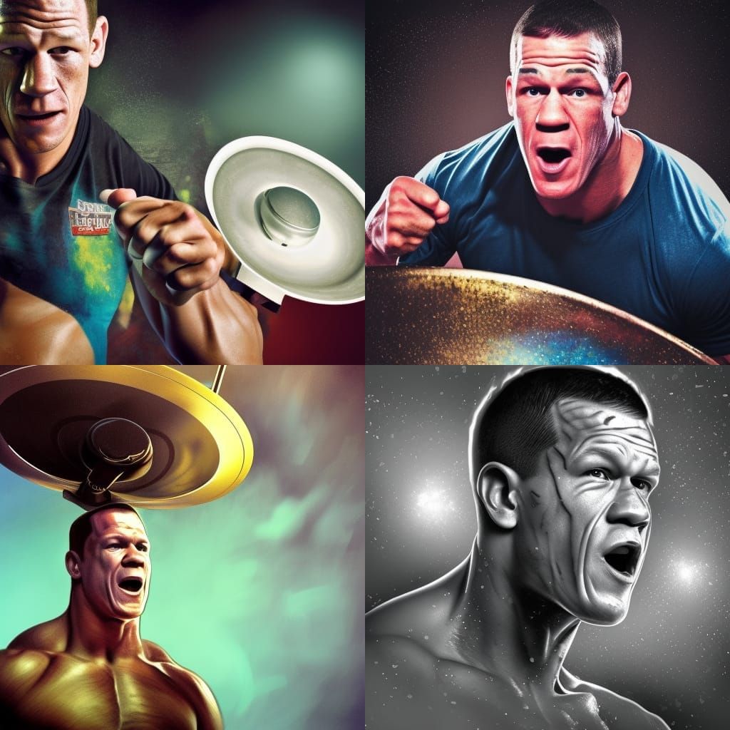 John Cena eating a satellite dish - AI Generated Artwork - NightCafe ...