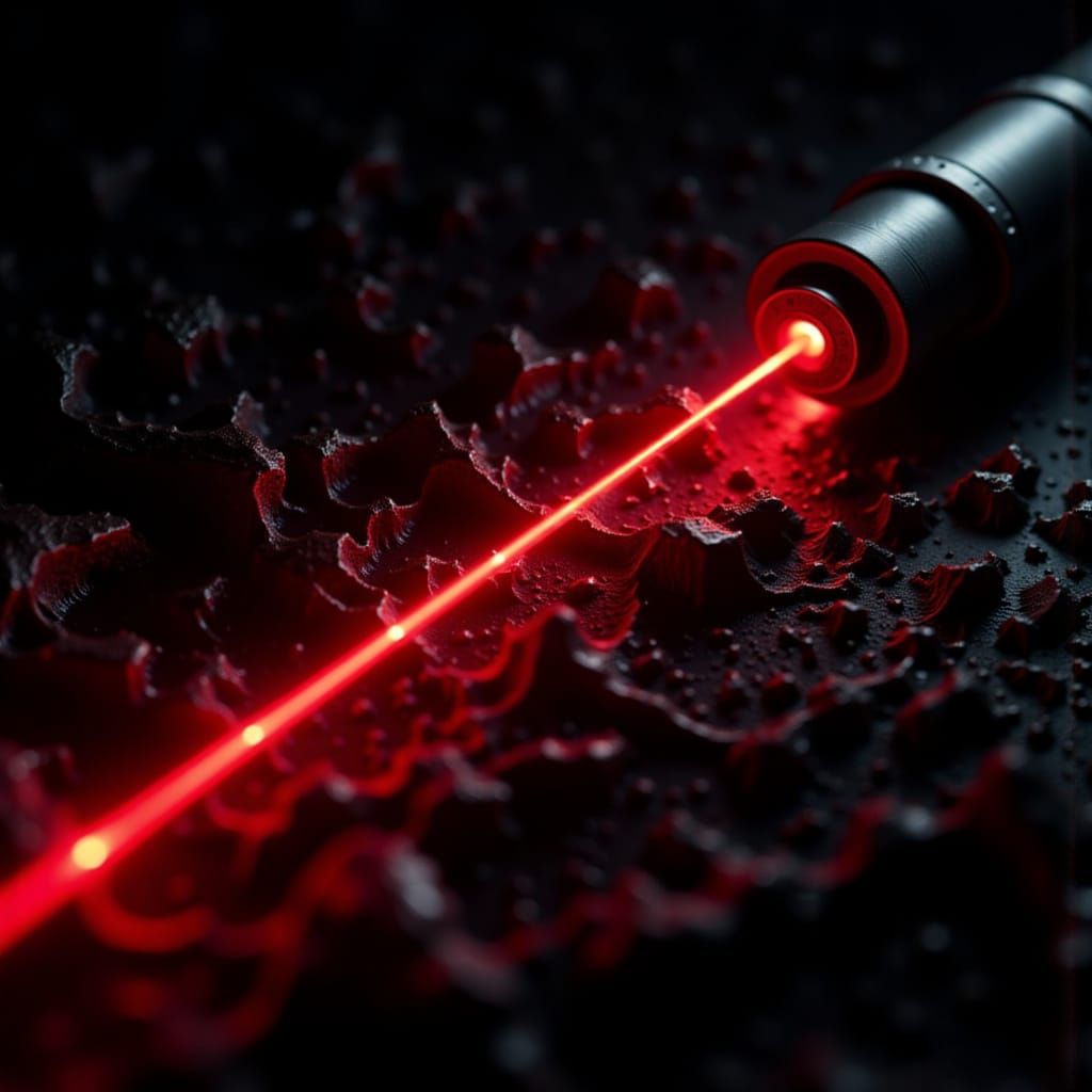 Thick Red Laser Beam