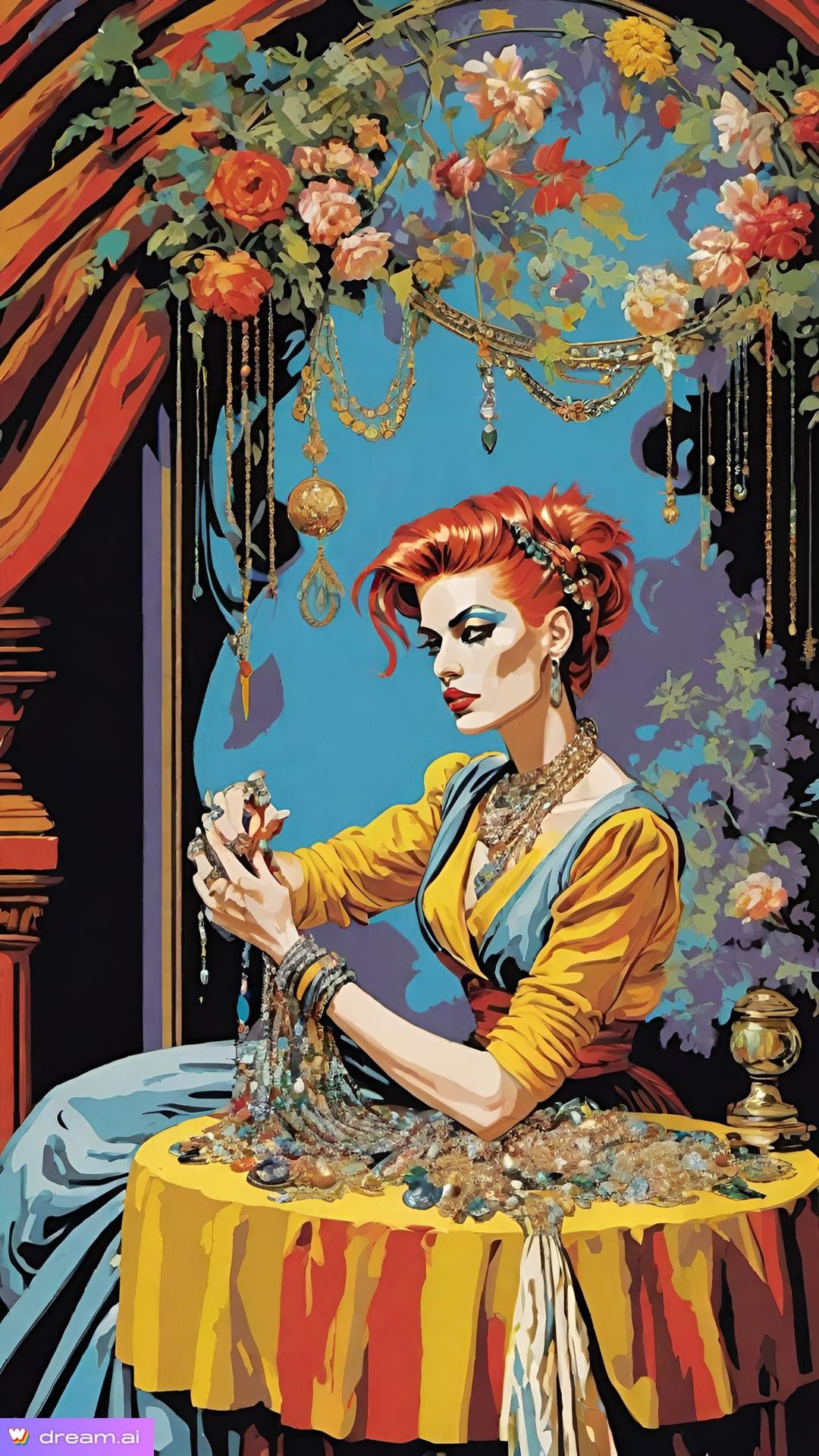 Redhead Fence With Jewelry