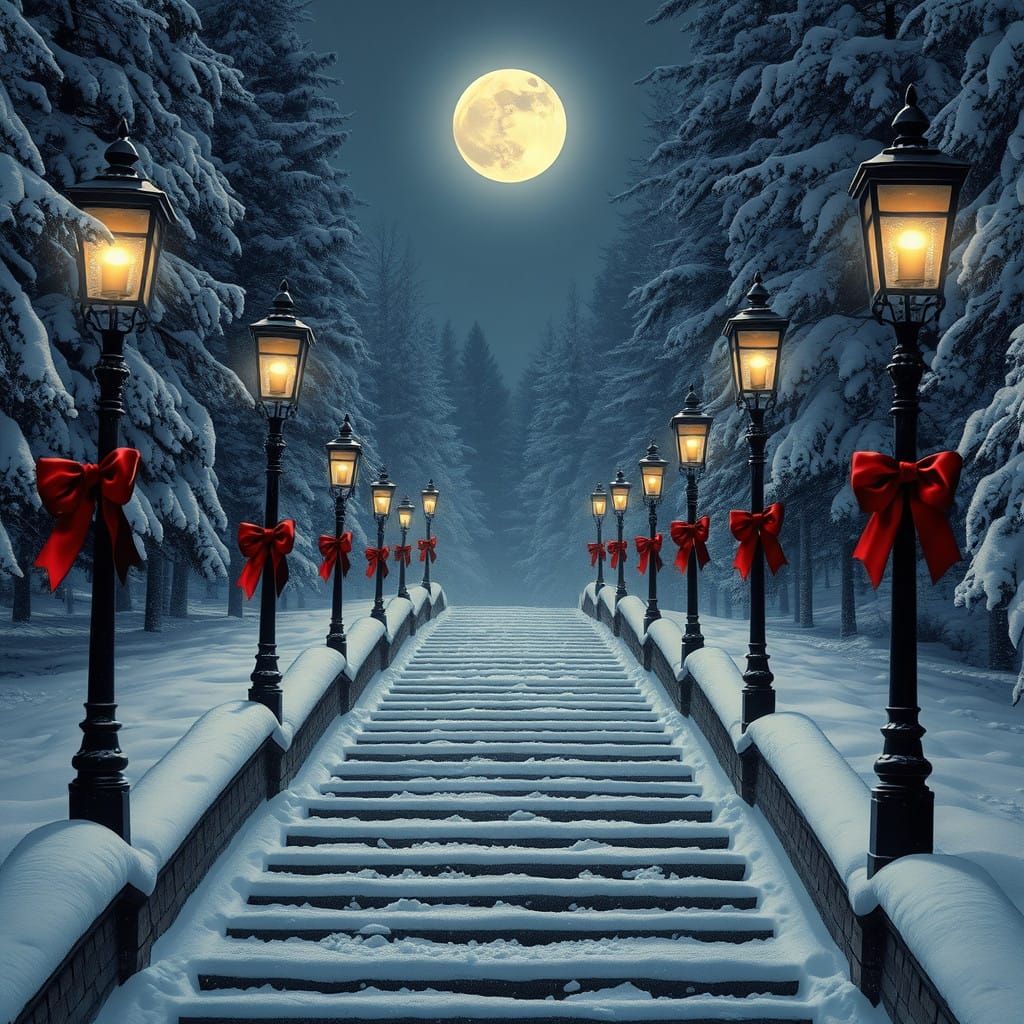 Nighttime Winterscape   by @Sassy Sheri