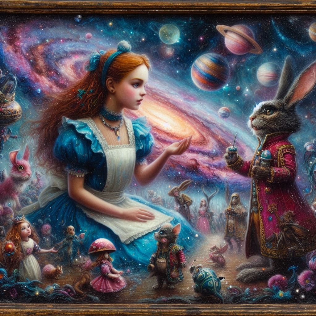 Alice in wonderland, encaustic, Pre-Raphaelite, galactic, Elisabetta ...