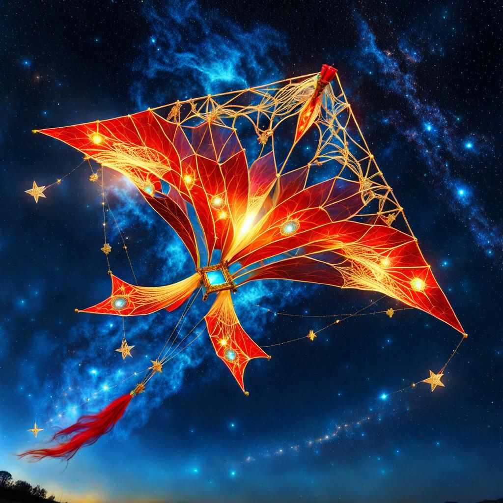 Kite soaring through the blue sky  by @Citrus Gardenia