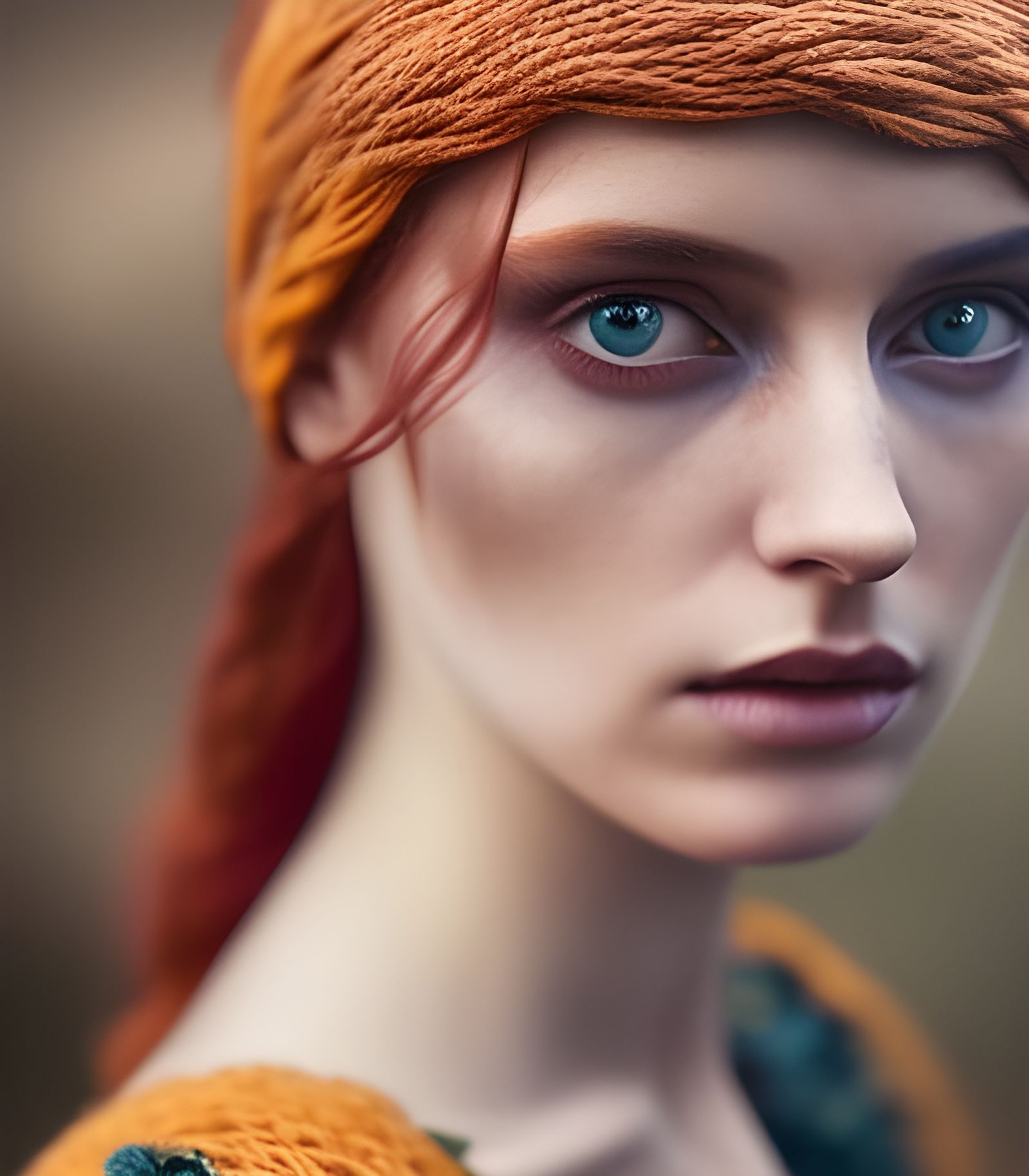 Woman’s hair made from Yarn