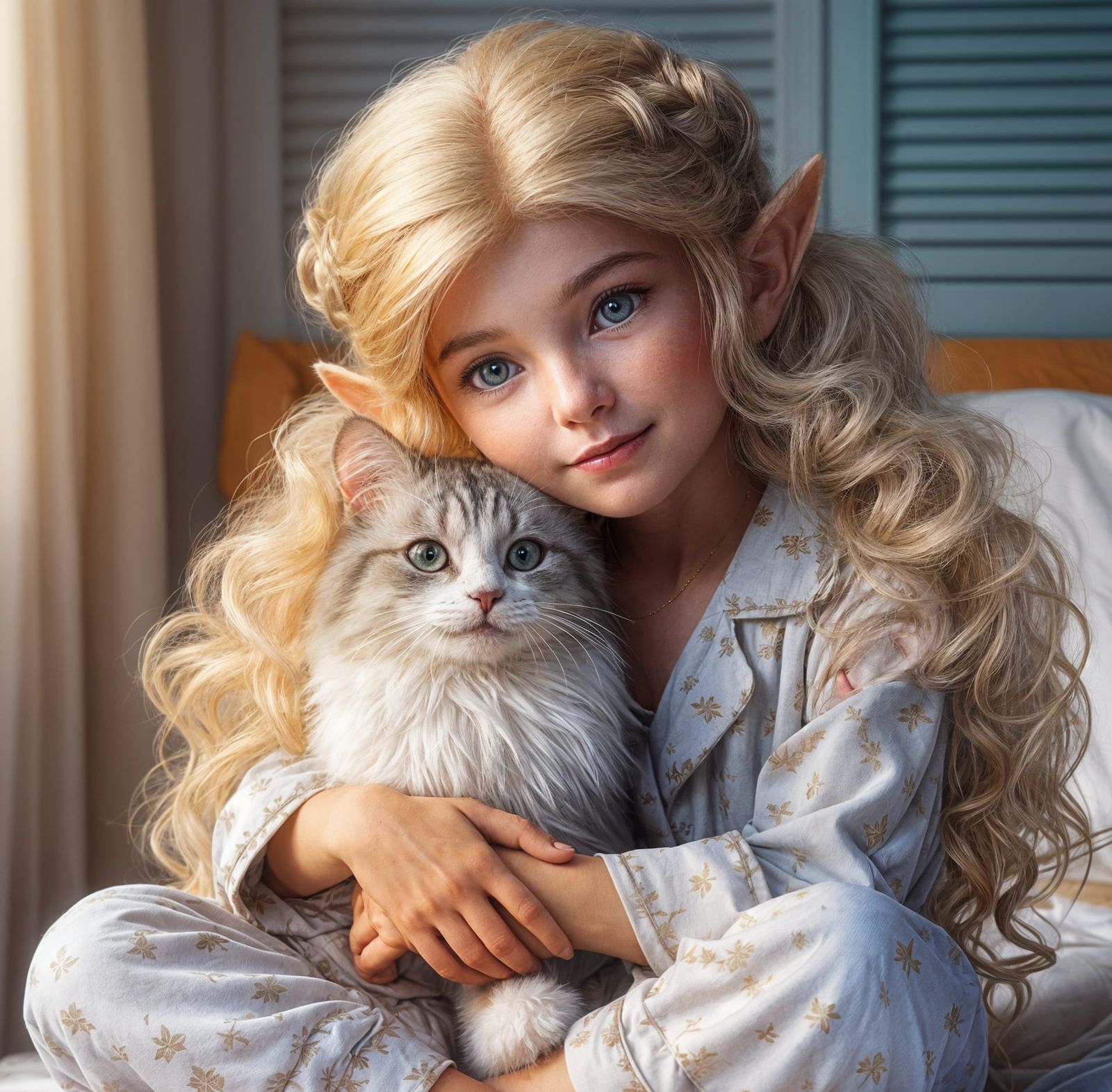 Elf with her Cat