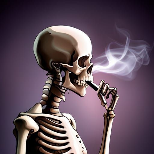 smoking skeleton