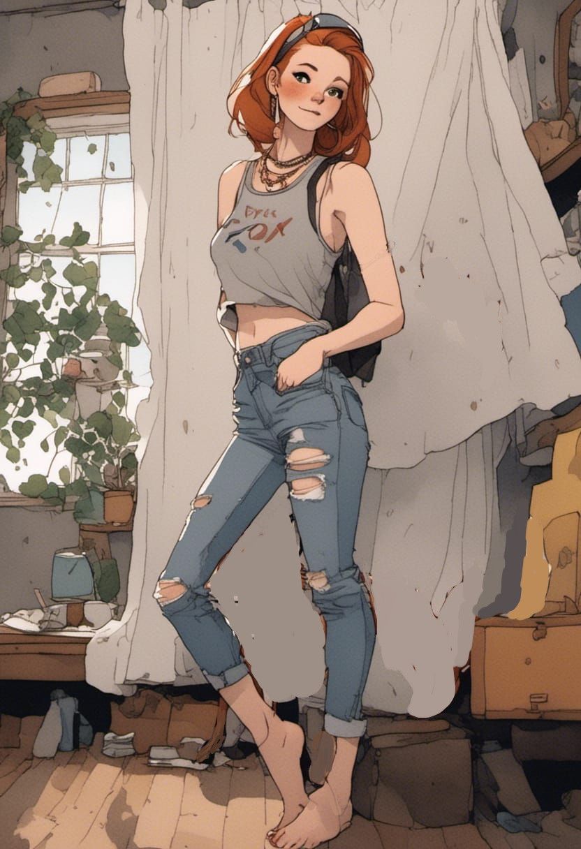 Fox-girl Vixen standing there.