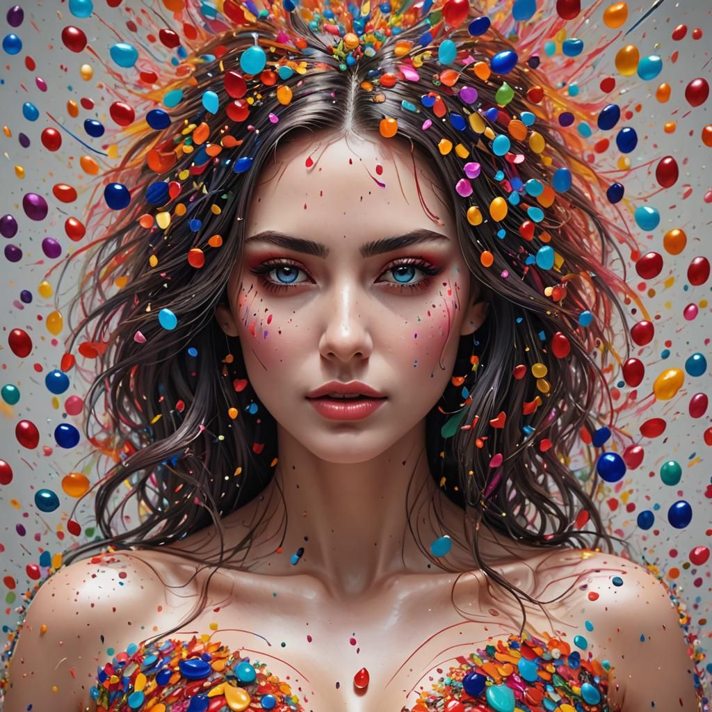 Heart Shattering Into Colorful Explosion