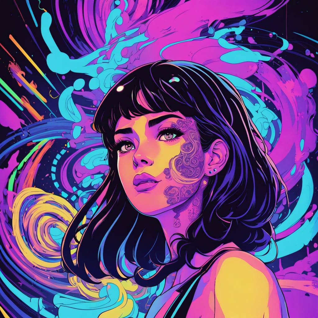 Iridescent Neon Airbrush 🖤 Air Sketch Sparkles 💠 Liquid Base