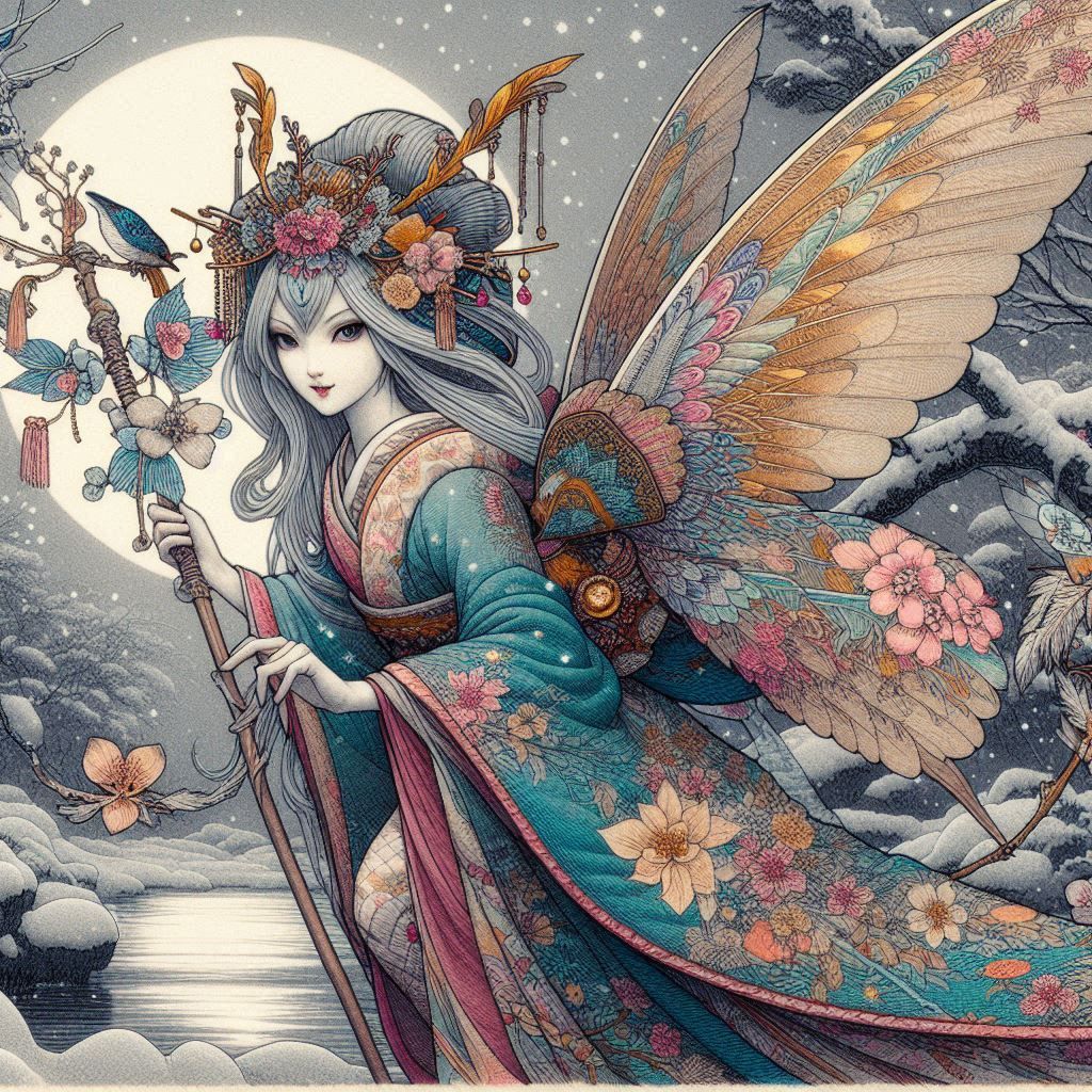 Ukiyo-e Winter Faerie