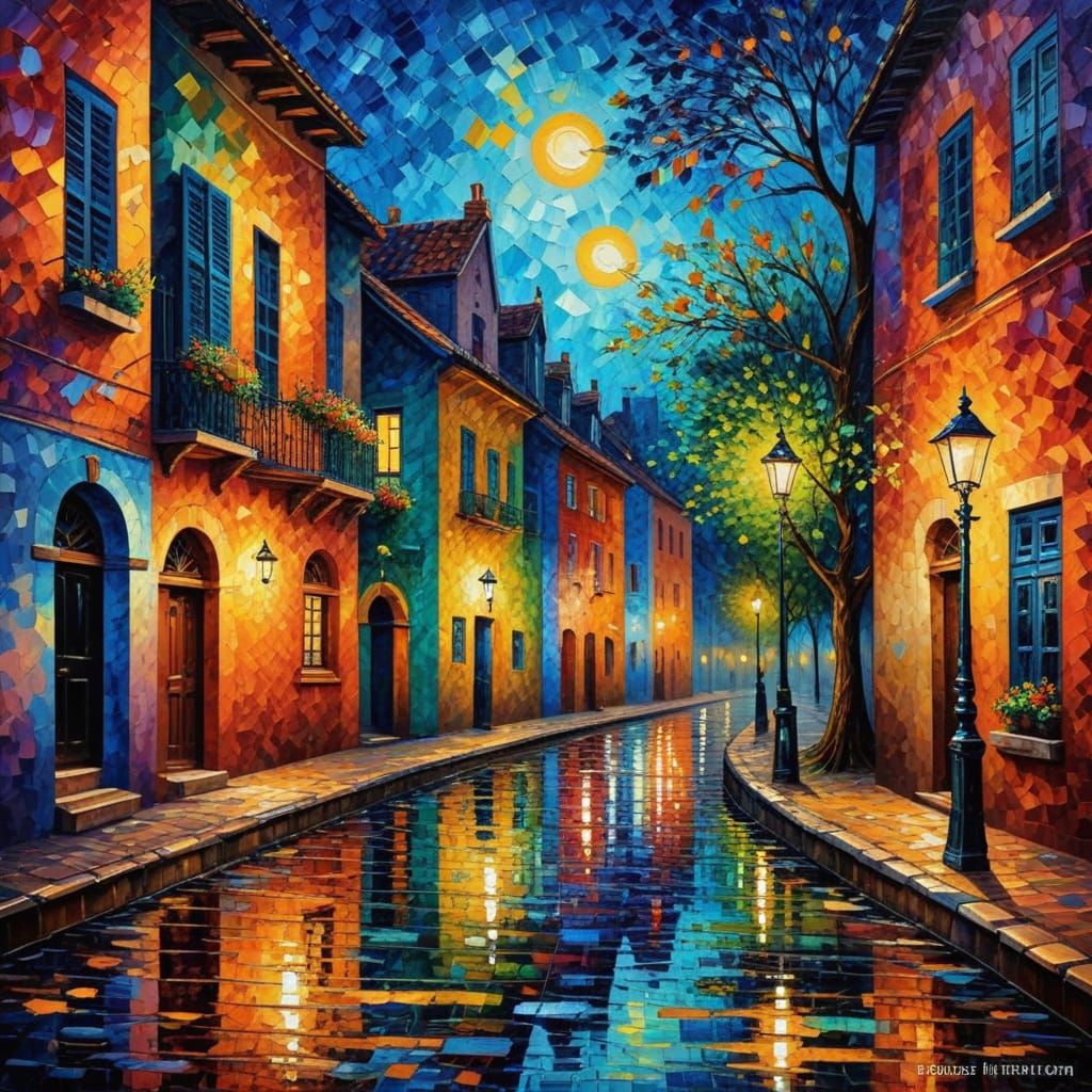 Colorful Textured Oil Painting in Expressionist Style