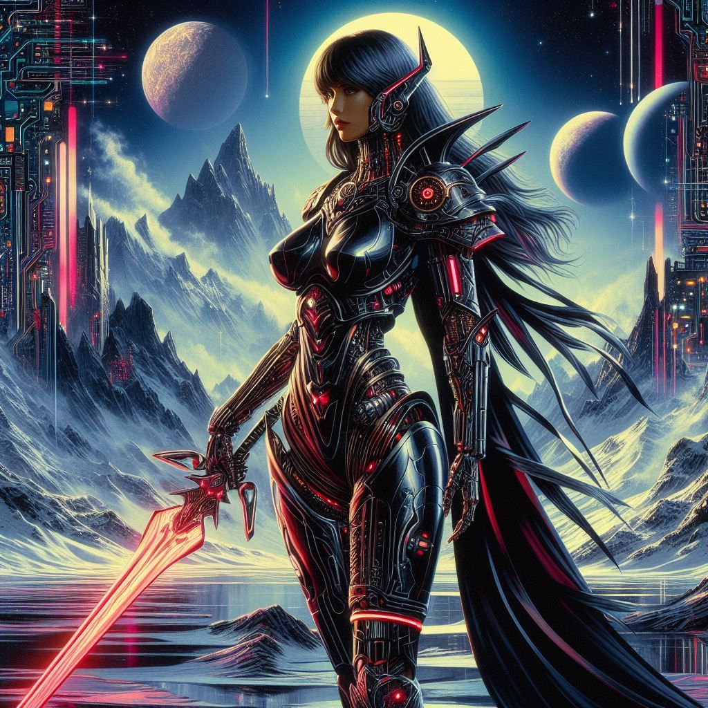 hajime sorayama cyberpunk retro 80s sci-fi futurism, robotic...