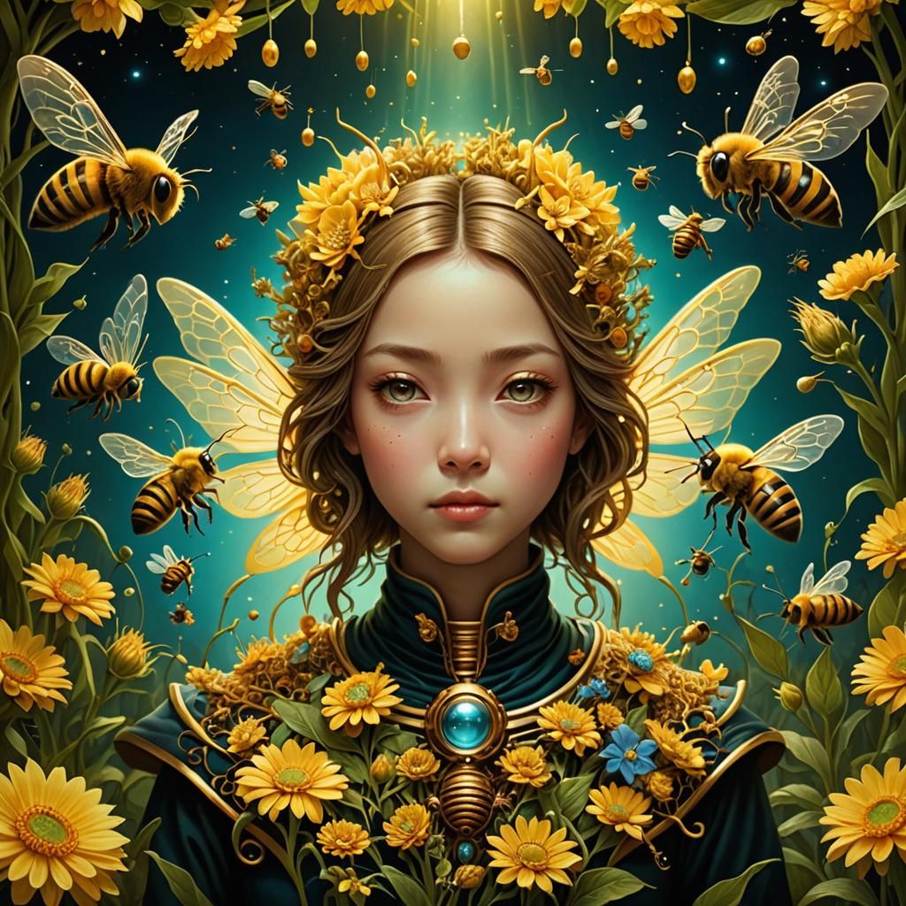 Queen of the Honeybees - AI Generated Artwork - NightCafe Creator