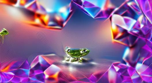 Crystal frog 8K 3D 8k resolution photoillustration