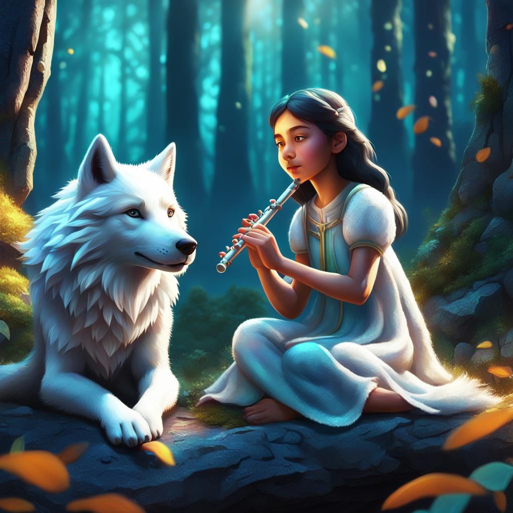 An image for a fantasy adventure story of a young girl wih d...