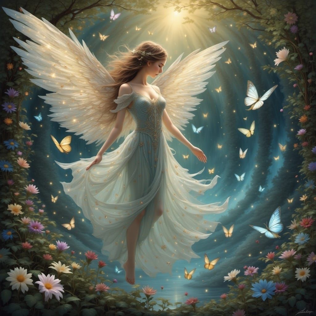 Beneath her wings, the earth awaits
 