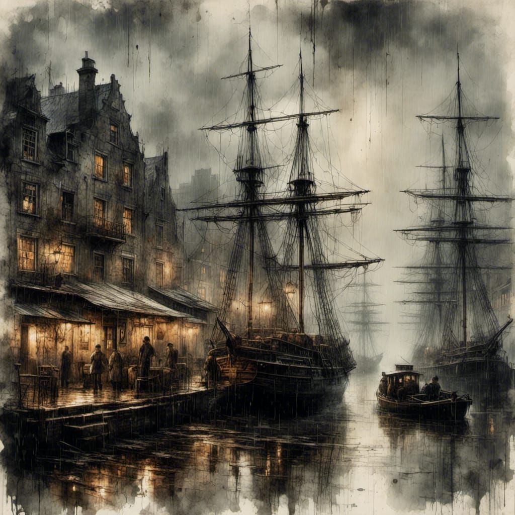 Returning from sea <lora:Grunge-Poster:1.0> <lora:Fluidity:1.0> <lora:SuperHyperrealism:1.0>   by @OneMich01