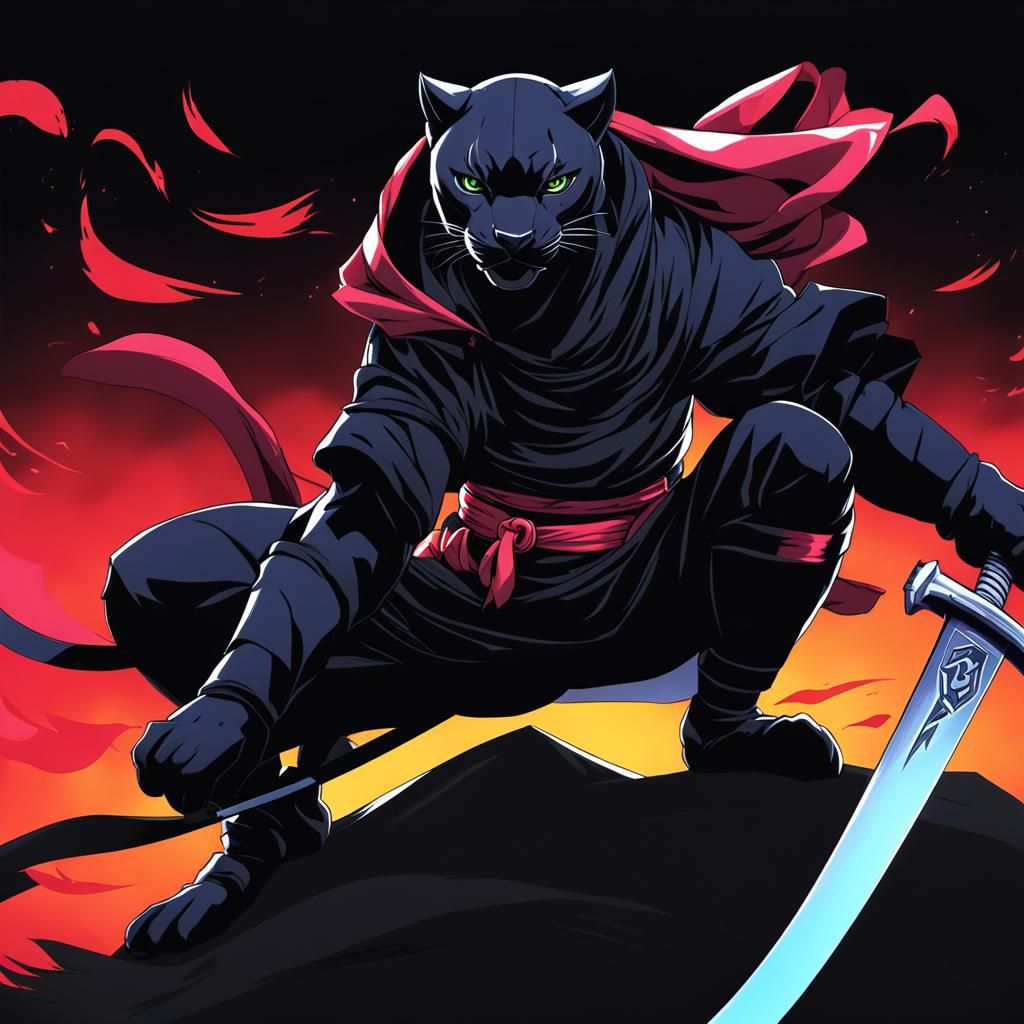 Ninja panther - AI Generated Artwork - NightCafe Creator