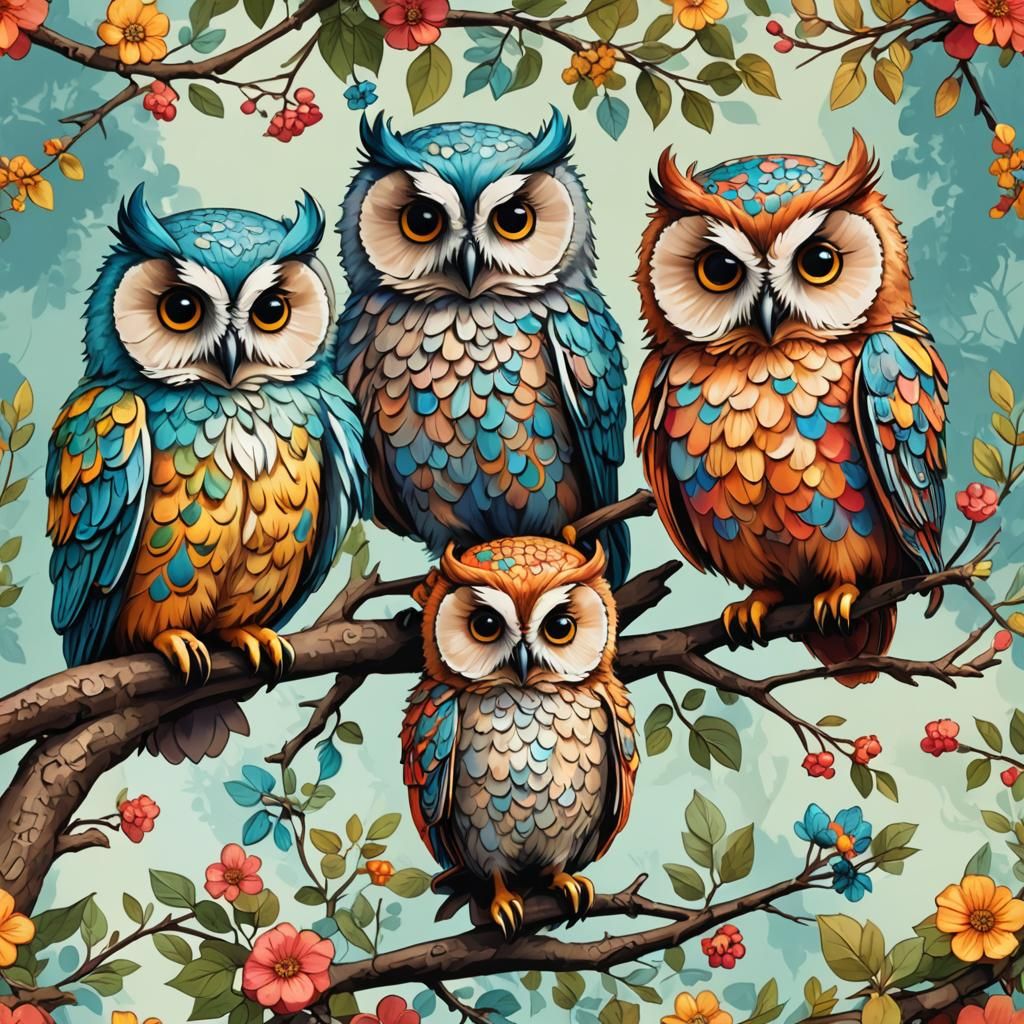 owls - AI Generated Artwork - NightCafe Creator