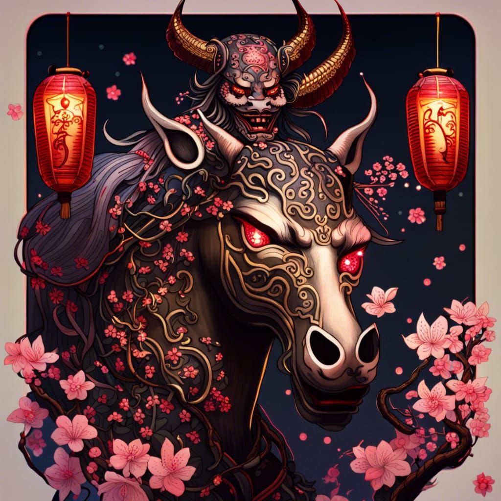 Horse and Oni - AI Generated Artwork - NightCafe Creator