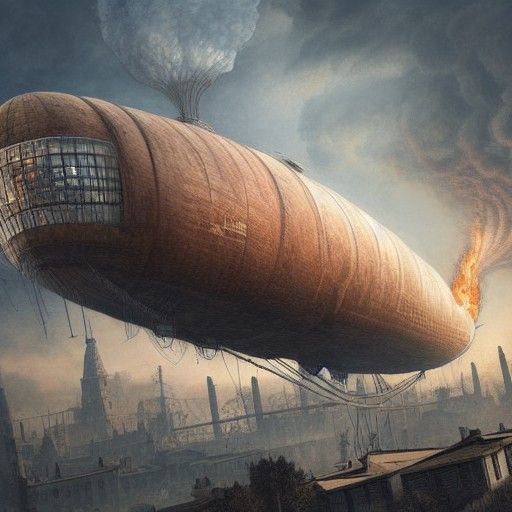 a burning airship - AI Generated Artwork - NightCafe Creator