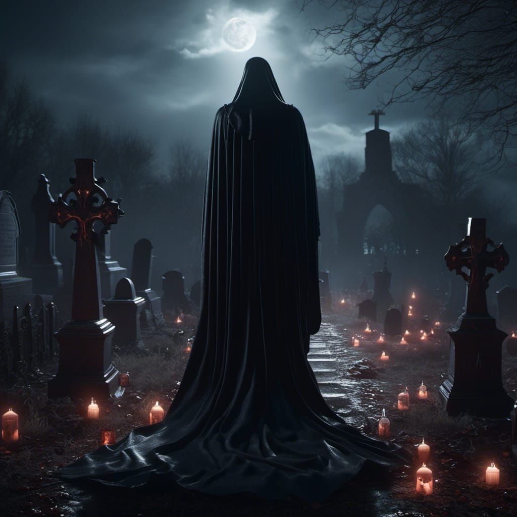 Haunted Graveyard - AI Generated Artwork - NightCafe Creator