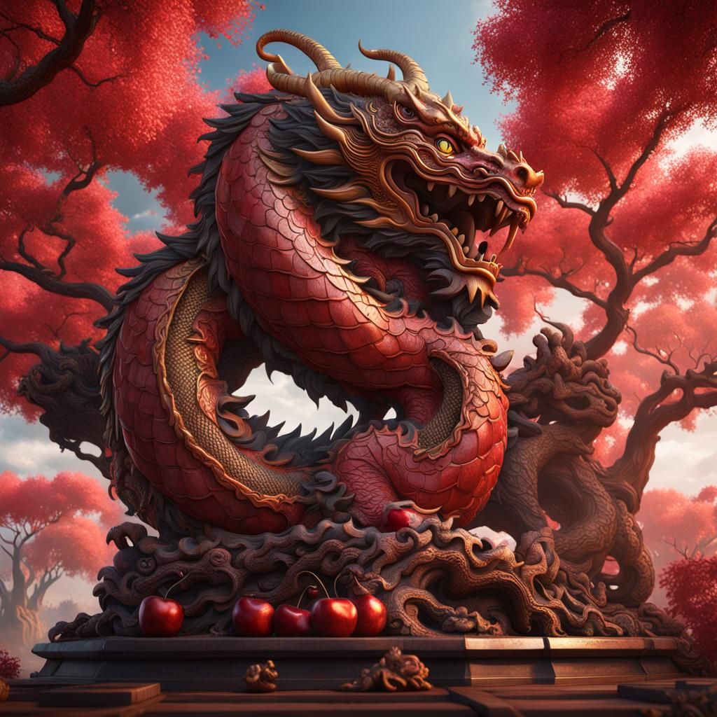 Wood Carving of a Dragon