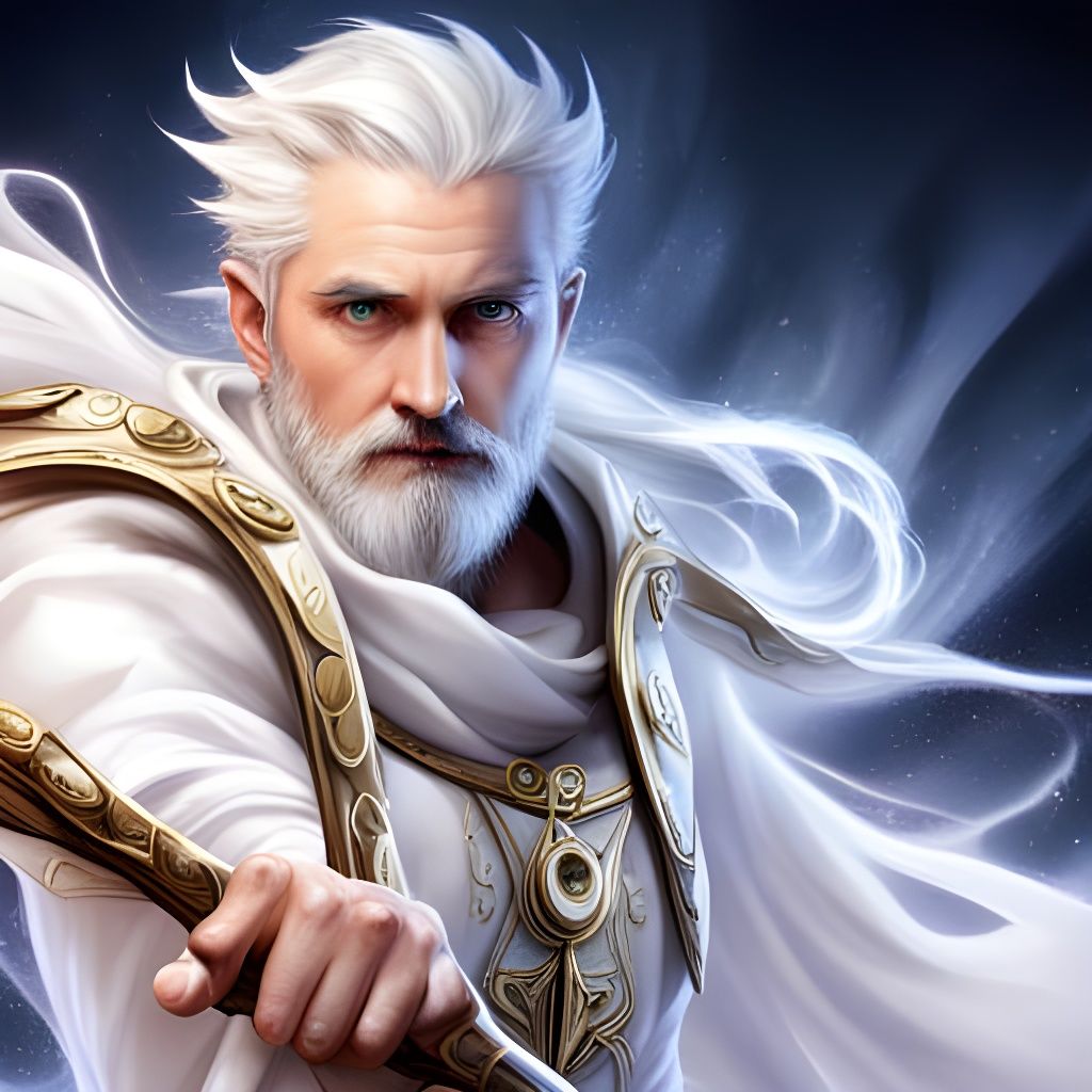 The white wizard, fighting evil, saving the day - AI Generated Artwork ...