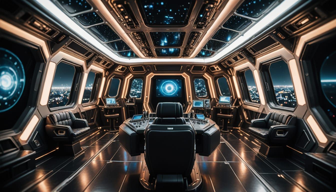 the captain's conference room in a fancy luxurious alien spaceship
