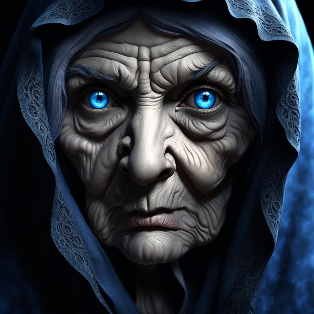 Creepy Old Lady Ghost AI Generated Artwork NightCafe Creator name-linda-joan-funny-names-cute-names-new-names-funny-name