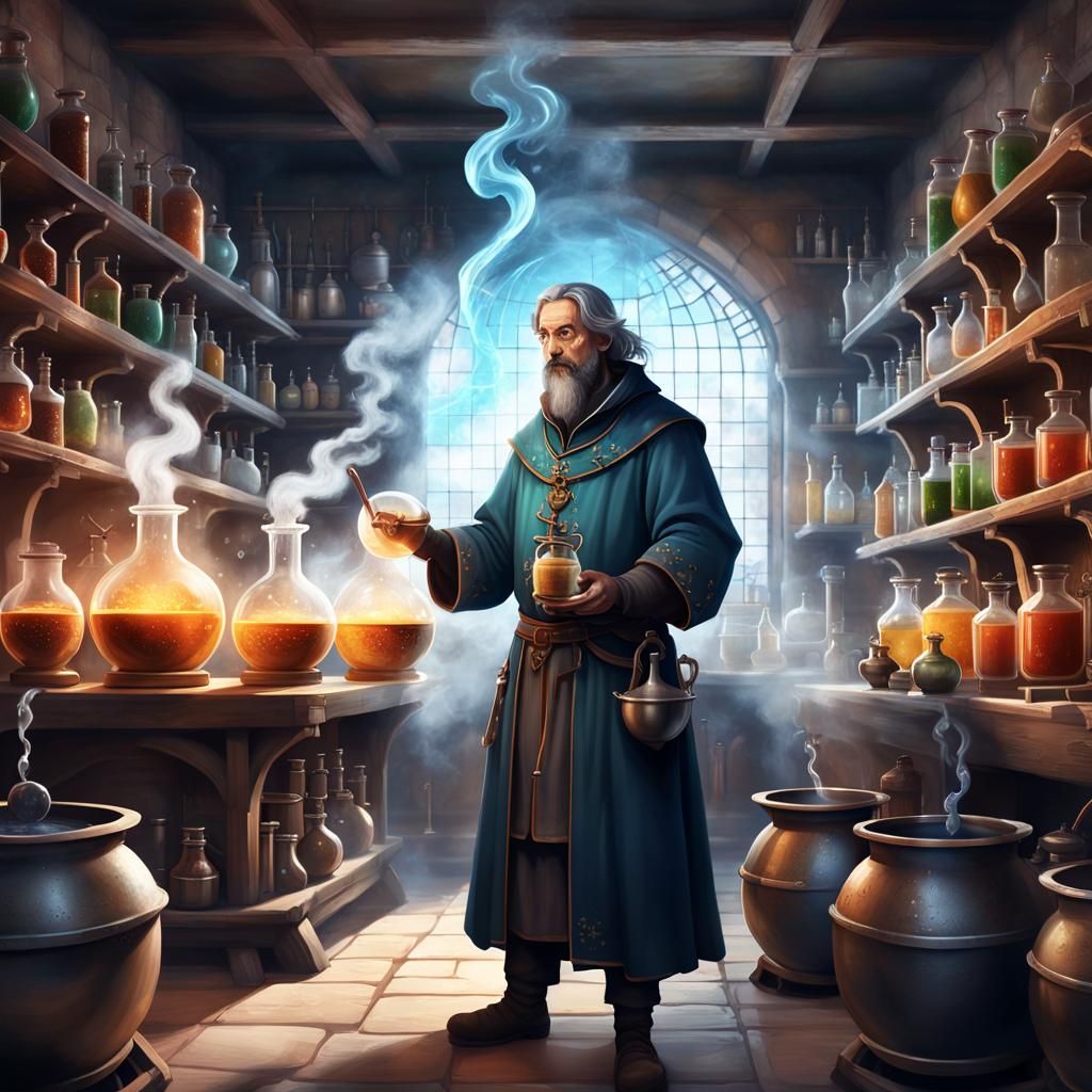 Medieval alchemist - AI Generated Artwork - NightCafe Creator