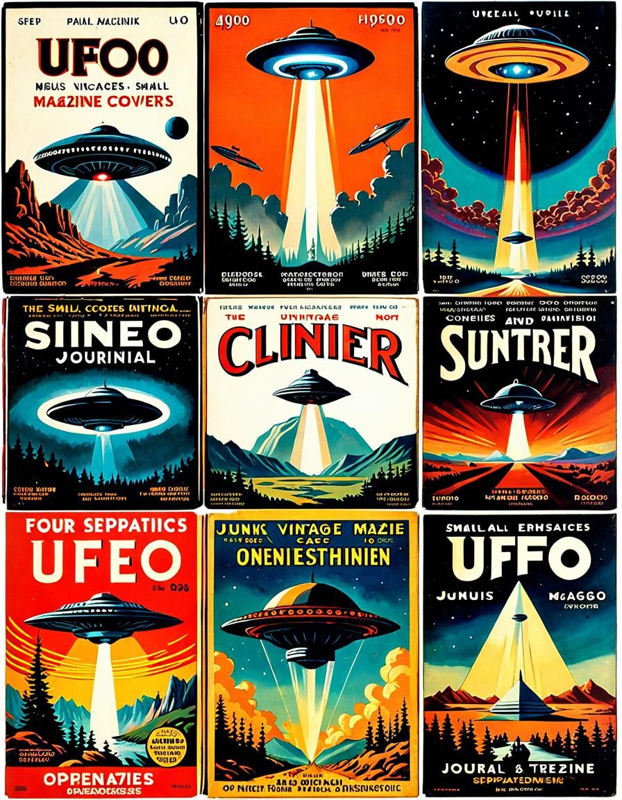 Vintage UFO magazine covers