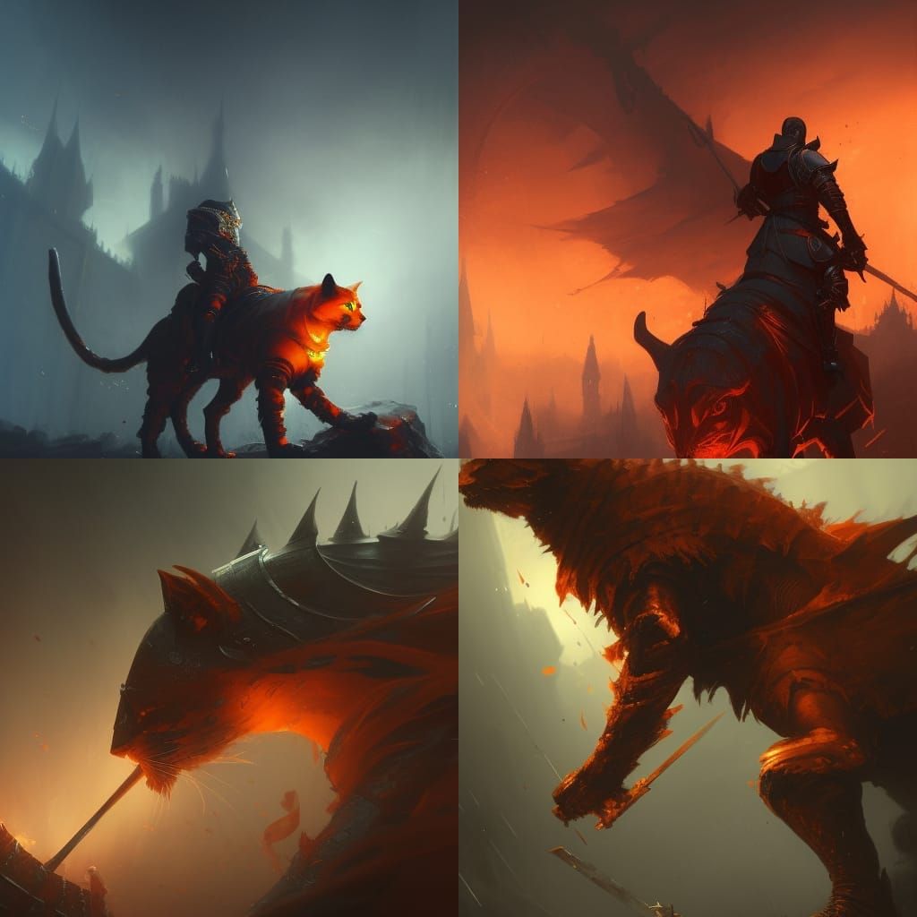 Crusader knight orange cat