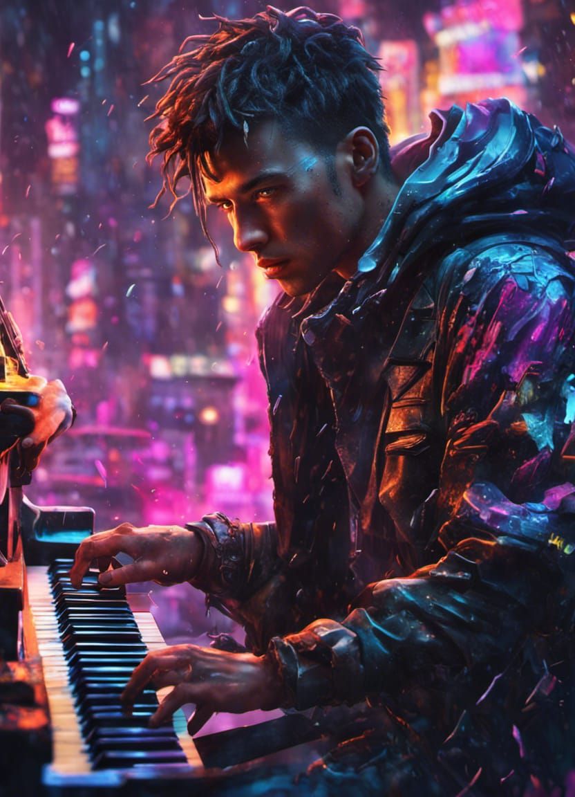 Cyber piano - AI Generated Artwork - NightCafe Creator