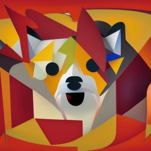 popcorn fox with red fur and yellow ears and yellow feet