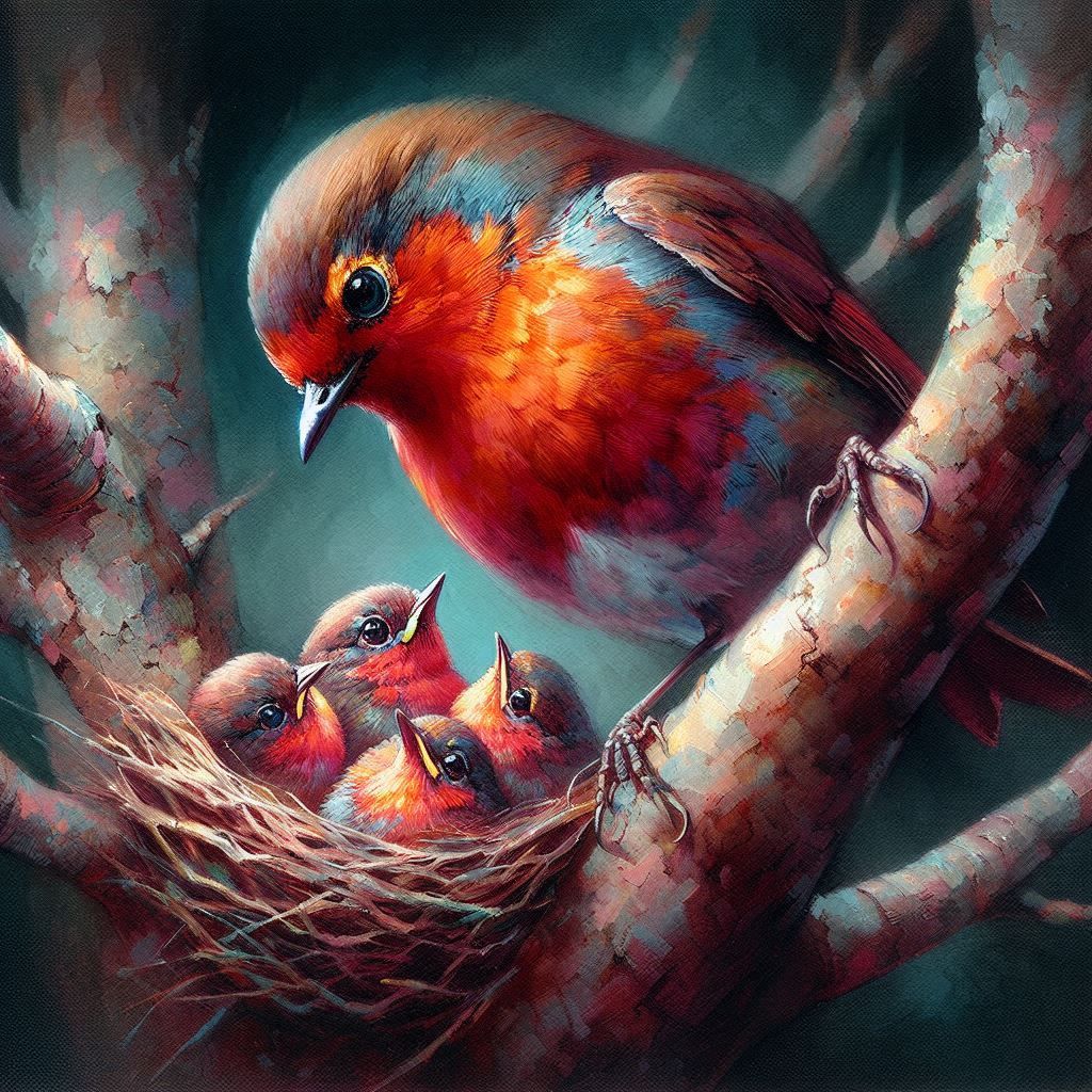Proud robin mother