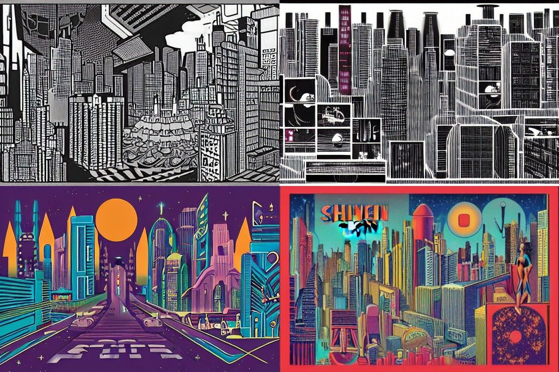 Sci-fi city in the style of Harlem Renaissance