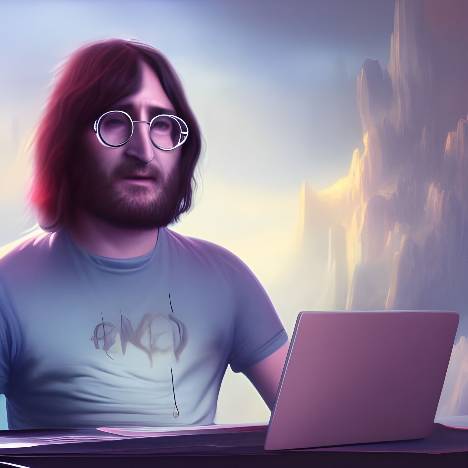 John Lennon web call - AI Generated Artwork - NightCafe Creator