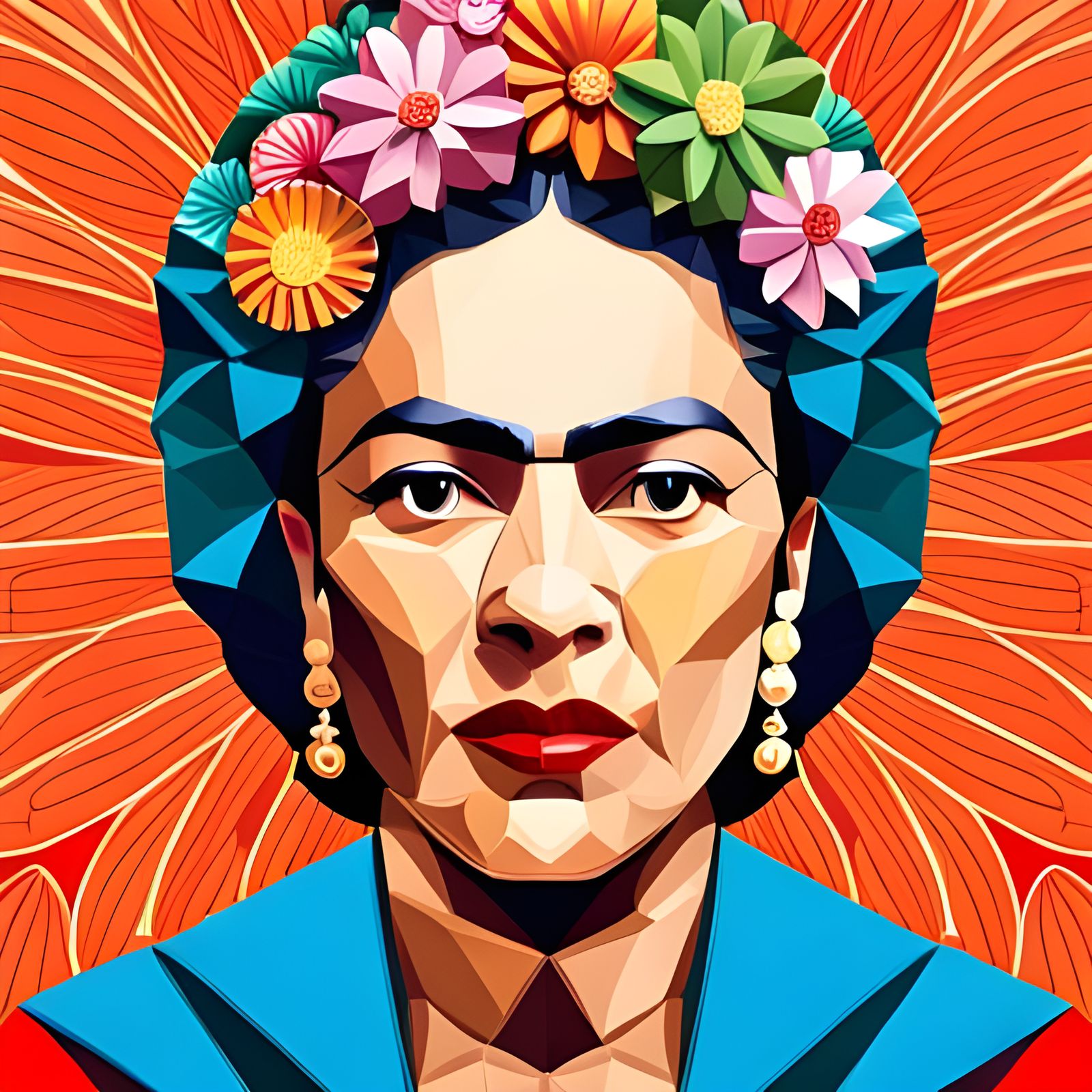 Origami Frida - AI Generated Artwork - NightCafe Creator