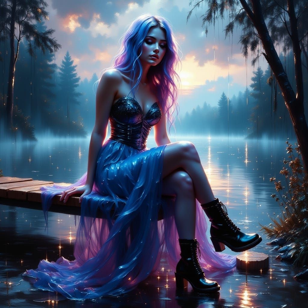 Emo-Punk Girl in McQueen Gown by Misty Lake