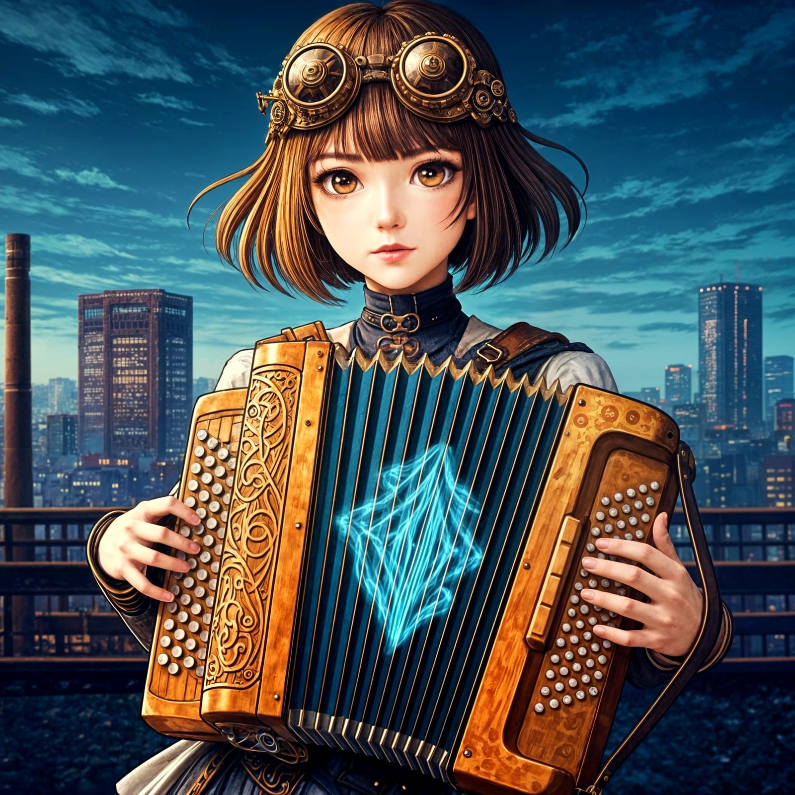 The Accordionist  by @NectarinePie