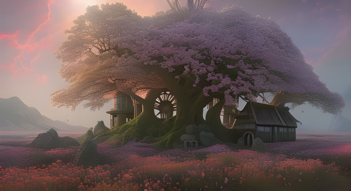 Giant Cherry Blossom Tree AI Generated Artwork NightCafe Creator giant-cherry-blossom-tree-ai-generated-artwork-nightcafe-creator