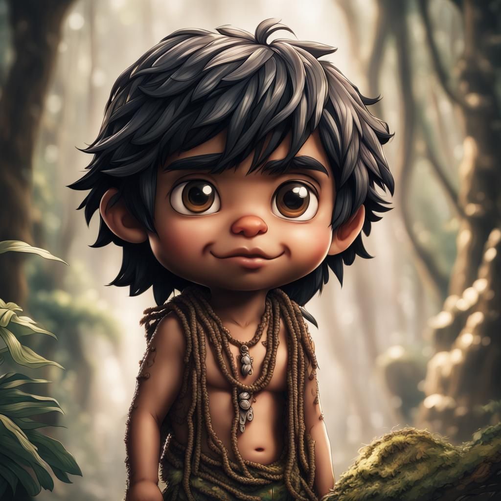 Chibi Mowgli  by @Katrovski 